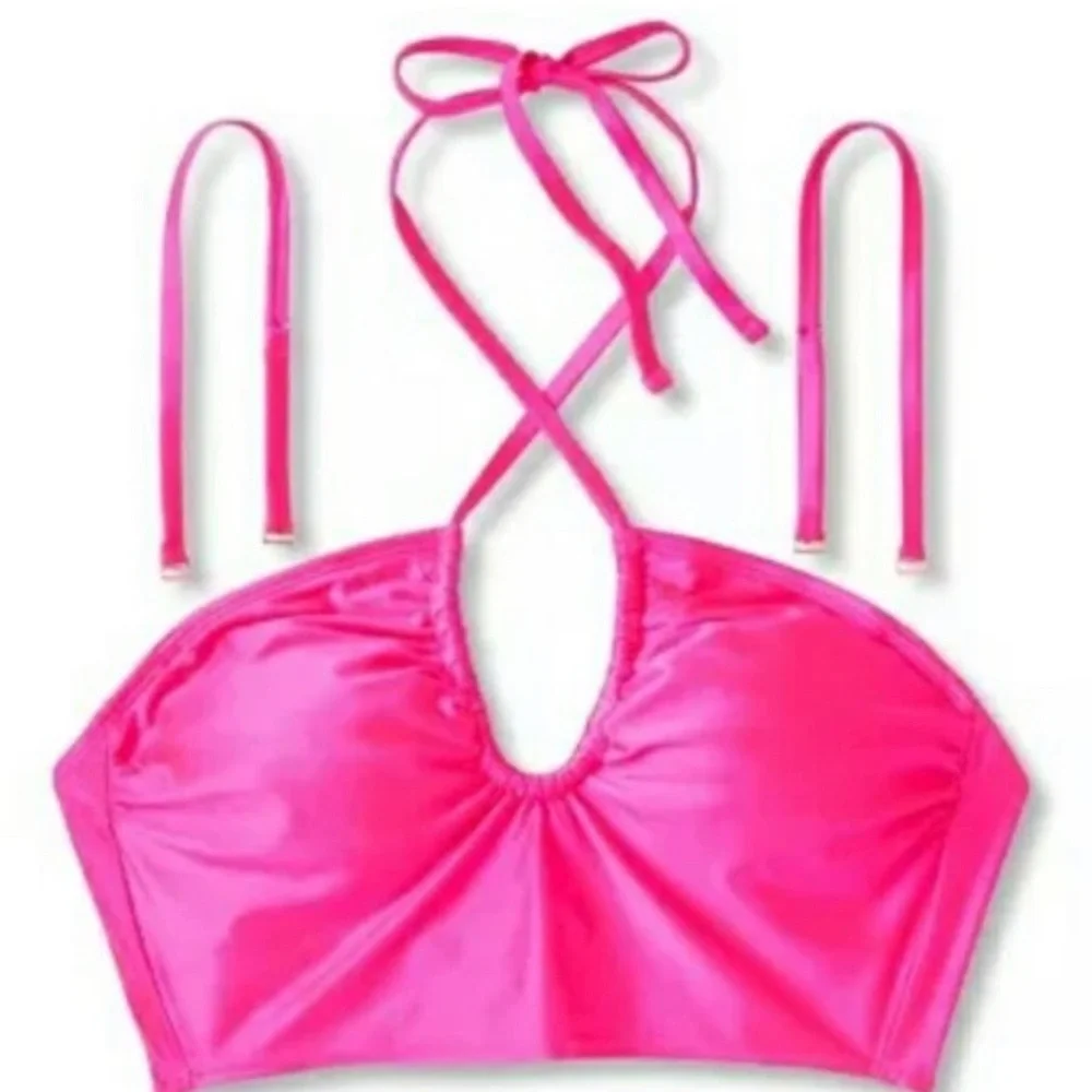 wild fable Hot Pink Halter Keyhole Bikini Set xxs/XS - Picture 4 of 10